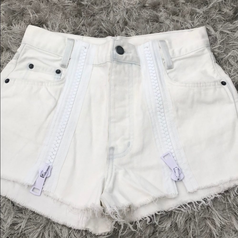 LF white jean shorts